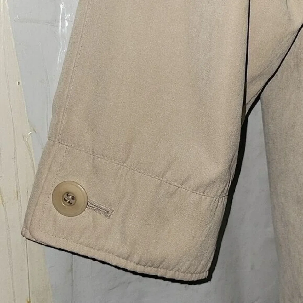 London Fog Beige‎ Microfiber Barn Coat Faux Suede Collar Jacket Mens Small Reg